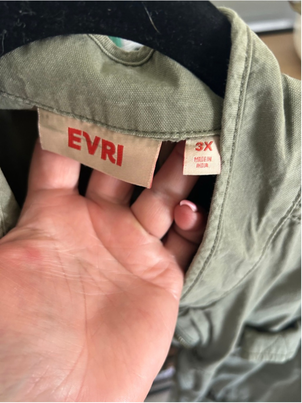 Women's EVRI Olive Green Utility Jacket Plus Size 3X - Picture 3 of 4